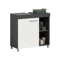 WASCHBECKENUNTERSCHRANK 65/63/31 cm  - Anthrazit/Silberfarben, Trend, Holzwerkstoff/Kunststoff (65/63/31cm) - MID.YOU