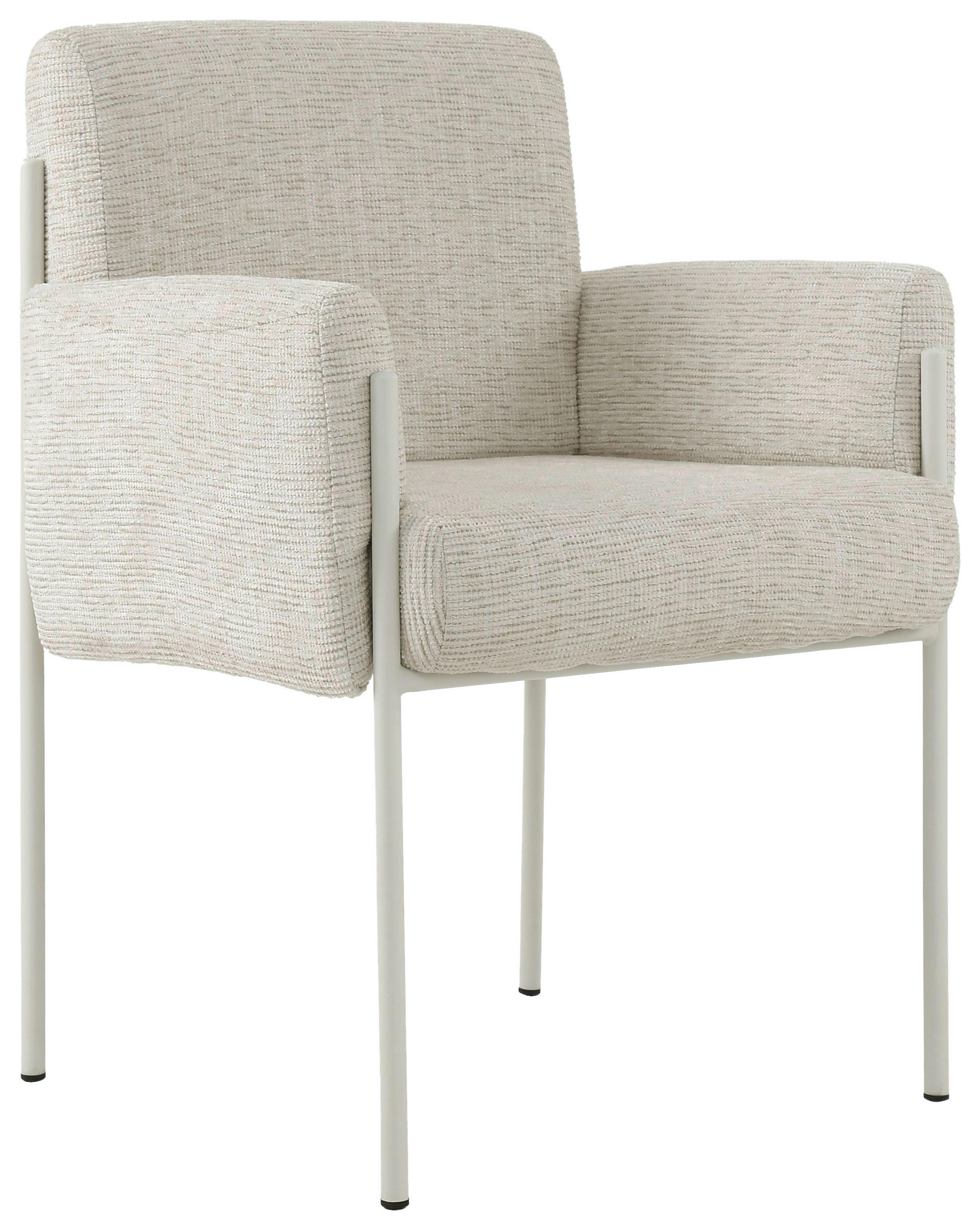ARMLEHNSTUHL  in Eisen Webstoff  - Beige, Design, Textil/Metall (62/86/63cm) - Novel