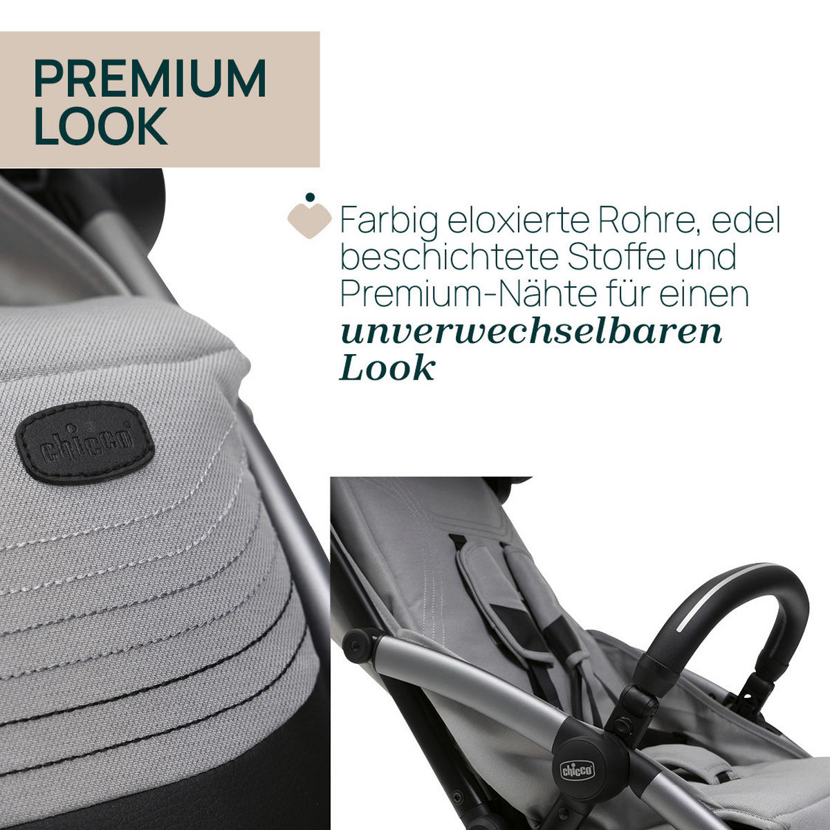 BUGGY GOODY XPLUS  - Hellgrau, Basics, Textil/Metall (47/86/106cm) - Chicco