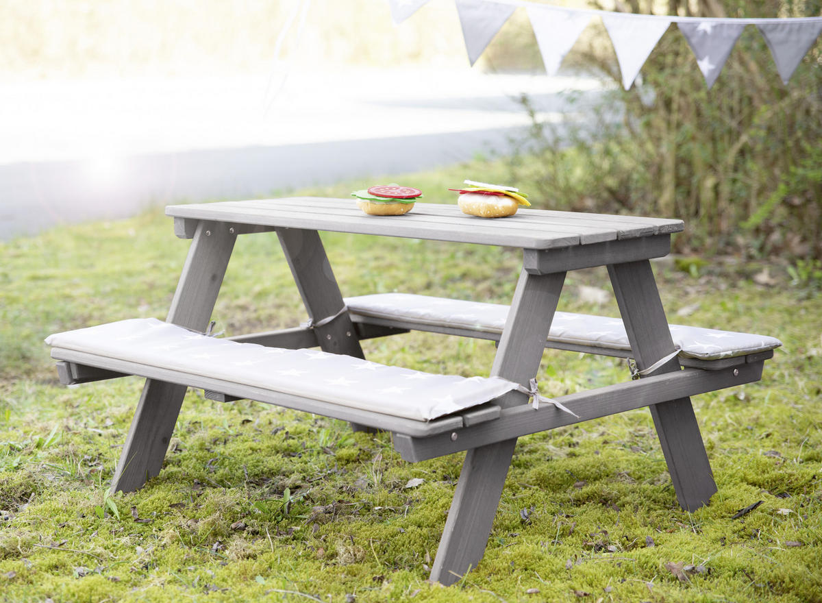KINDER-GARTENSET Holz  - Grau, Basics, Holz (89/50/84cm) - Roba