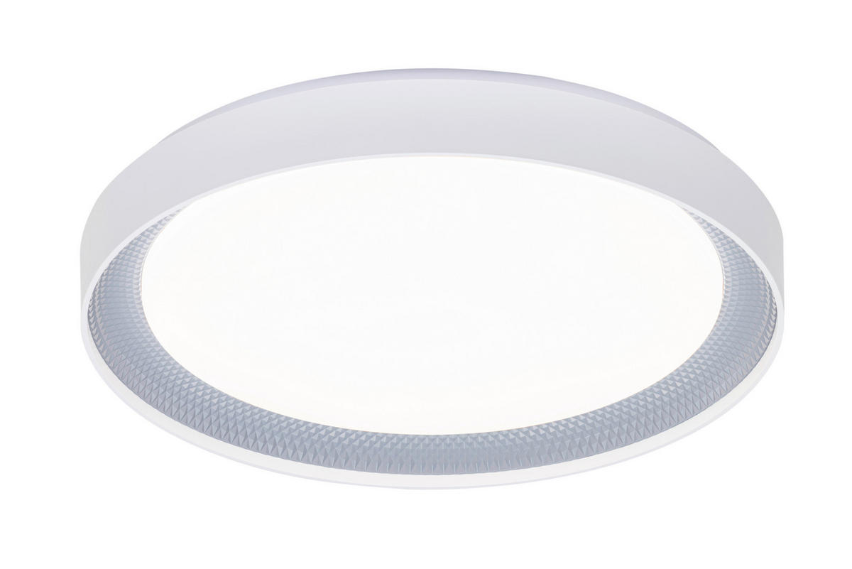 LED-DECKENLEUCHTE Ogulin 48,5/8 cm   - Hellgrau/Weiß, Design, Kunststoff (48,5/8cm) - Novel