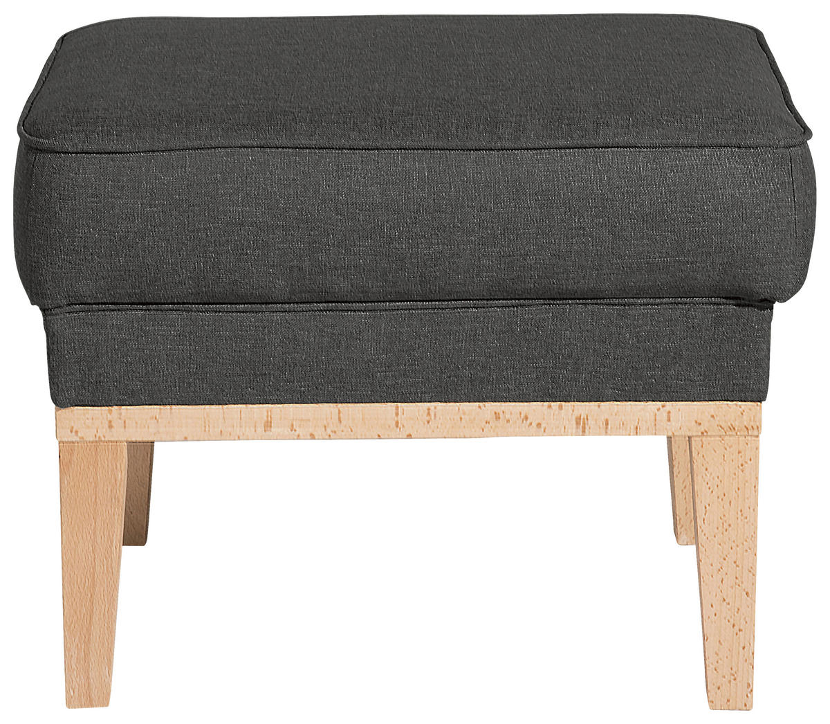 HOCKER in Textil Anthrazit  - Anthrazit/Naturfarben, Konventionell, Holz/Textil (50/41/41cm) - Max Winzer