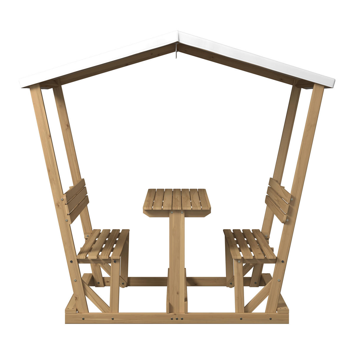 GARTENSET  - Creme/Akaziefarben, MODERN, Holz/Textil (210/183/120cm) - Ambia Garden