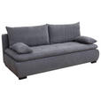 SCHLAFSOFA in Webstoff, Plüsch Grau  - Schwarz/Grau, KONVENTIONELL, Textil (203/72-96/98cm) - Novel