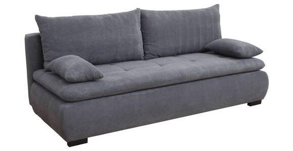 SCHLAFSOFA in Webstoff, Plüsch Grau  - Schwarz/Grau, KONVENTIONELL, Textil (203/72-96/98cm) - Novel