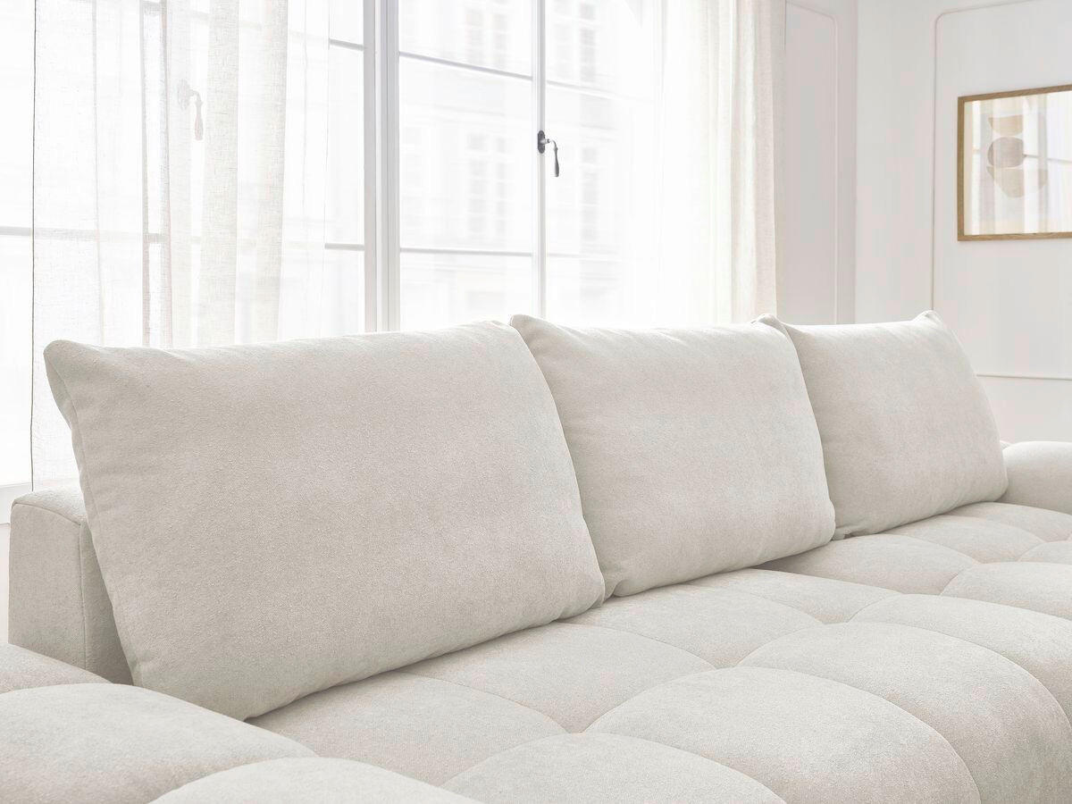 ECKSCHLAFSOFA EVEREST  mit Rücken echt, Armteil links, Armteil rechts Struktur Weiß  - Schwarz/Weiß, MODERN, Kunststoff/Textil (318/180cm) - Livetastic