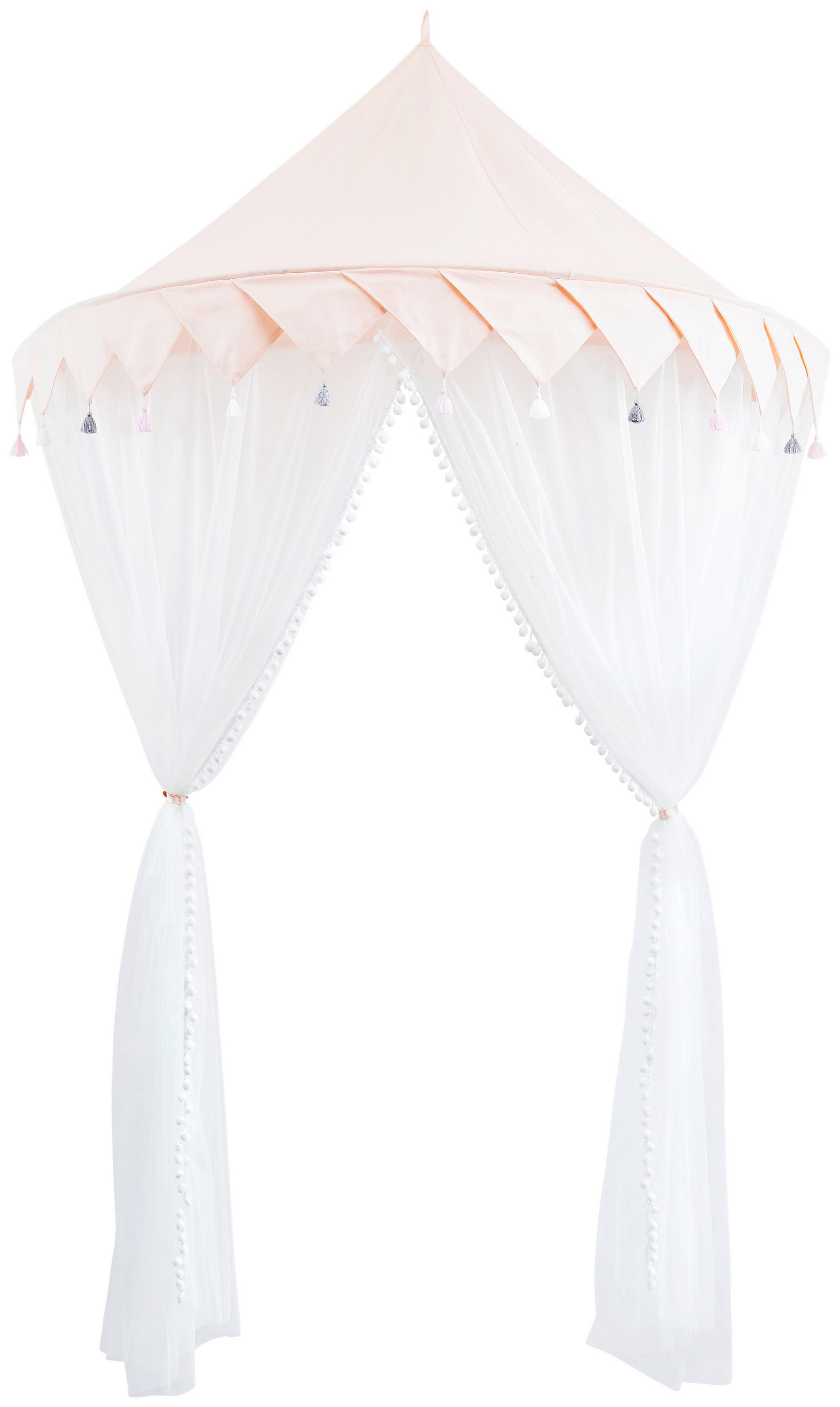 BALDACHIN  145/78/55 cm  - Weiss/Hellrosa, Trend, Textil (145/78/55cm) - Patinio