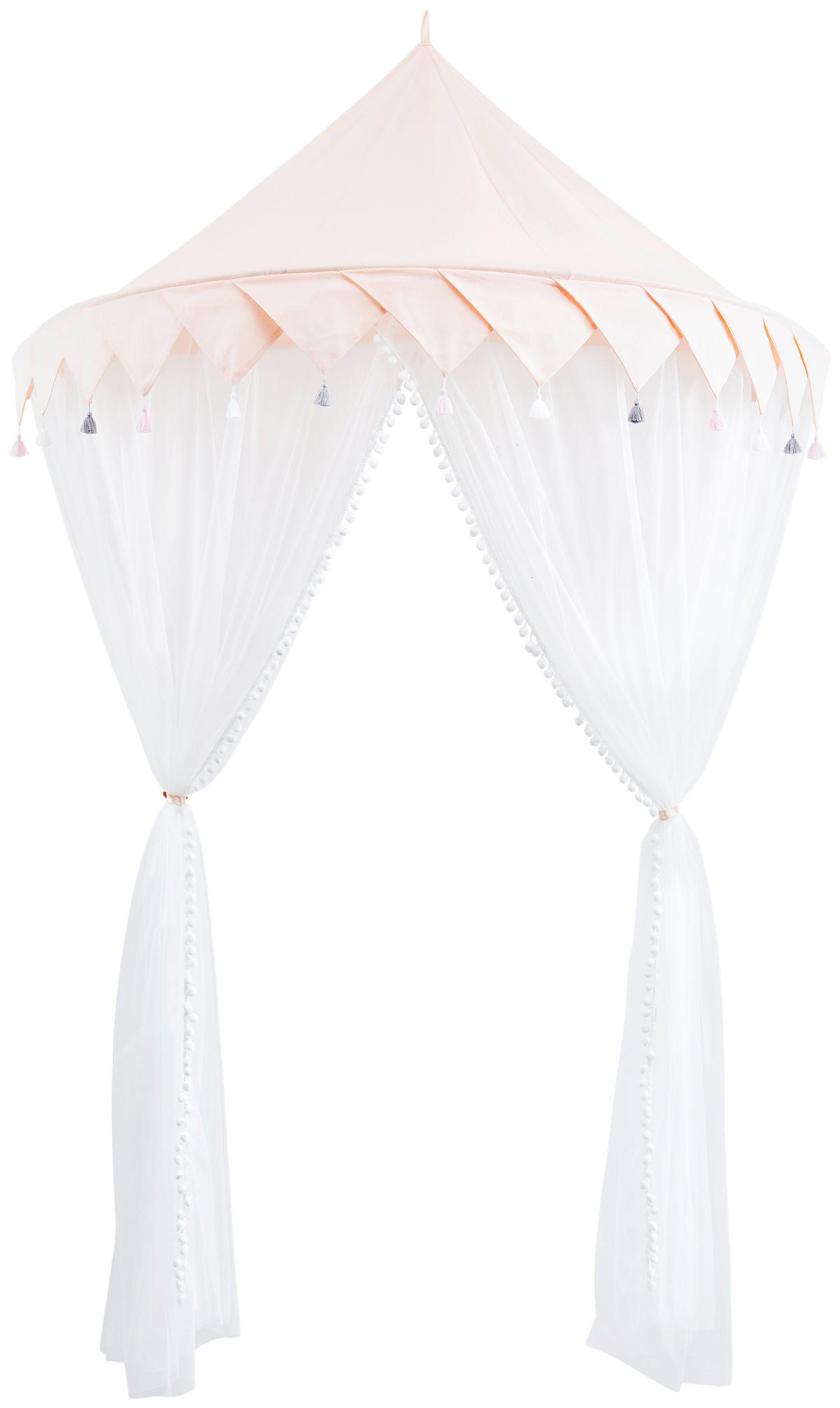 BALDACHIN  145/78/55 cm  - Weiss/Hellrosa, Trend, Textil (145/78/55cm) - Patinio