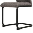 STUHL-SET 4 Stück  in Mikrofaser  - Schwarz/Grau, Design, Textil/Metall (43/97/57cm) - Xora