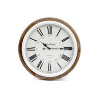 Ceas De Perete 68/68/5 cm   - alb/maro deschis, Basics, sticlă/hârtie (68/68/5cm)