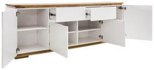SIDEBOARD Asteiche, Eiche massiv Weiß, Eichefarben  - Eichefarben/Weiß, Design, Holz/Holzwerkstoff (182/81/40cm)