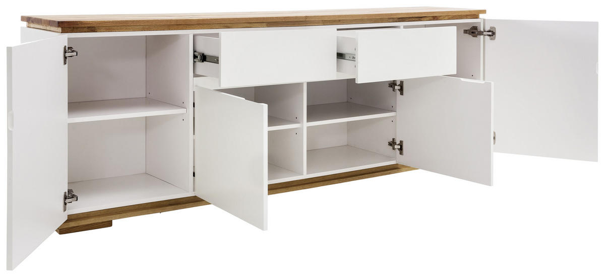 SIDEBOARD Chiaro  in 182/81/40 cm  - Eichefarben/Weiß, Design, Holz/Holzwerkstoff (182/81/40cm)