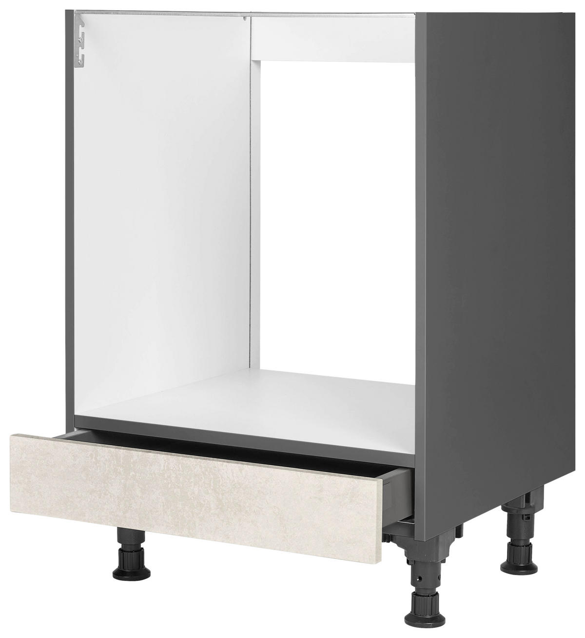 HERDUMBAUSCHRANK 60/87/56 cm  in Weiß  - Schieferfarben/Weiß, MODERN, Holzwerkstoff (60/87/56cm) - Nobilia