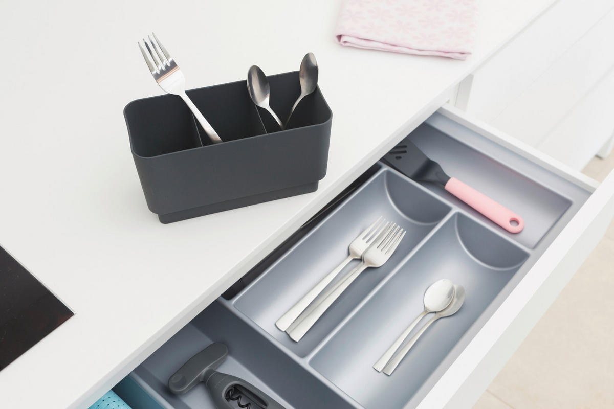 GESCHIRRABTROPFKORB   - Dunkelgrau, Design, Metall (38,6/14,2/49,2cm) - Brabantia