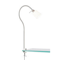 KLÄMLAMPA - vit/nickelfärgad, Basics, metall/textil (60/11/45cm) - Fischer & Honsel