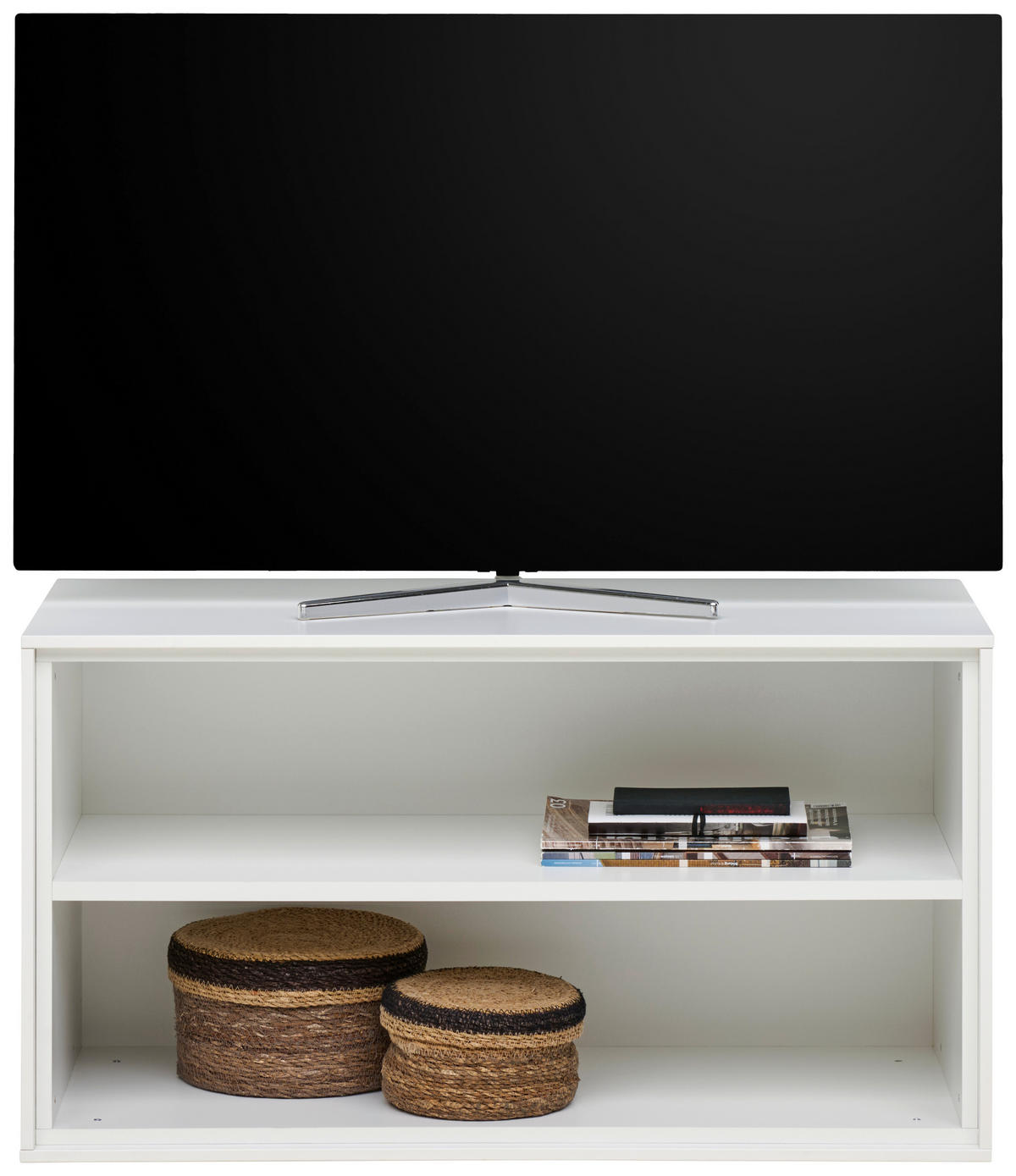 TV-ELEMENT 90,9/52/40 cm Weiß  90,9/52/40 cm  - Weiß, Design, Holzwerkstoff (90,9/52/40cm) - home24