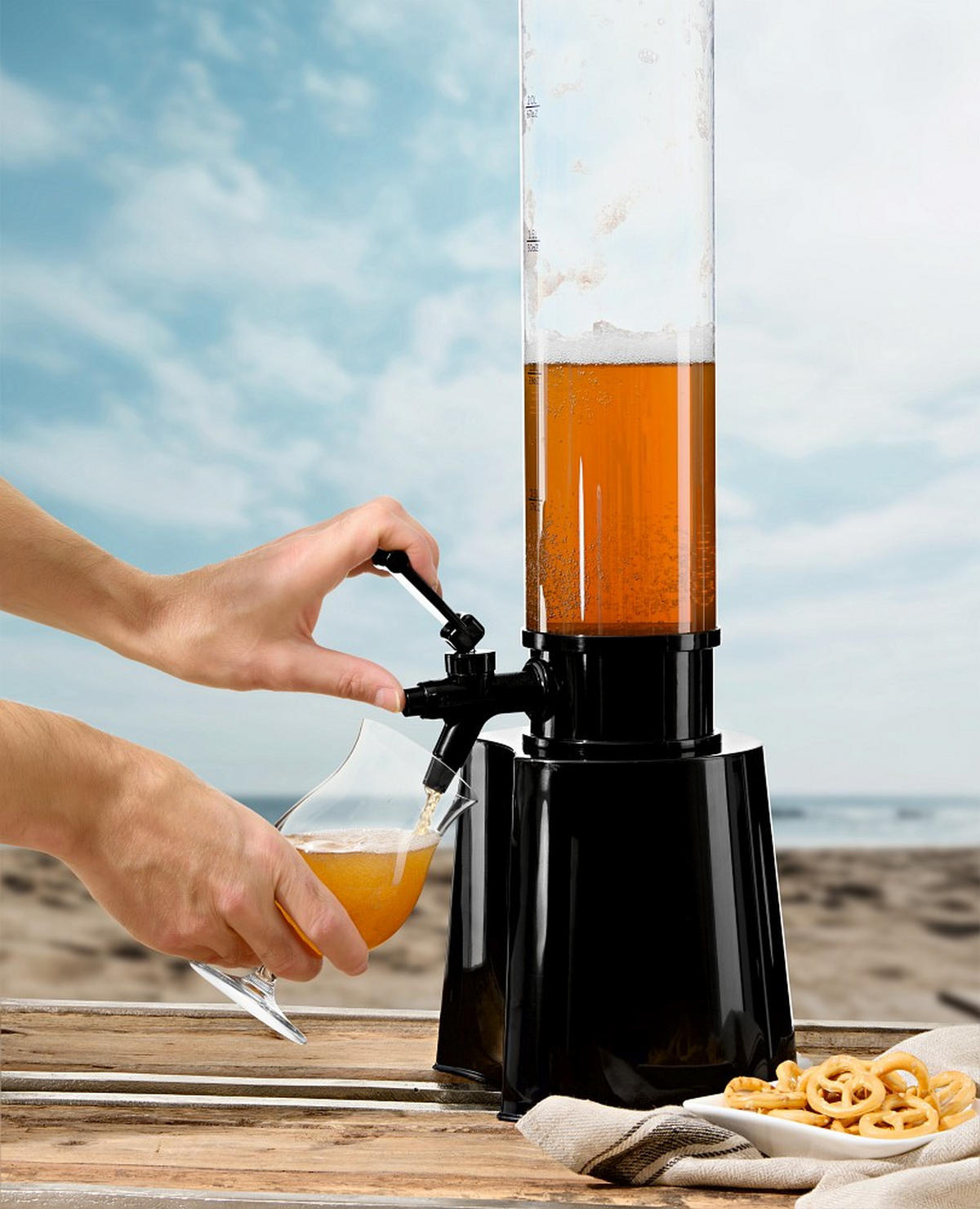 GETRÄNKESPENDER - Transparent/Schwarz, Basics, Kunststoff (20/18/76cm) - EASYMAXX