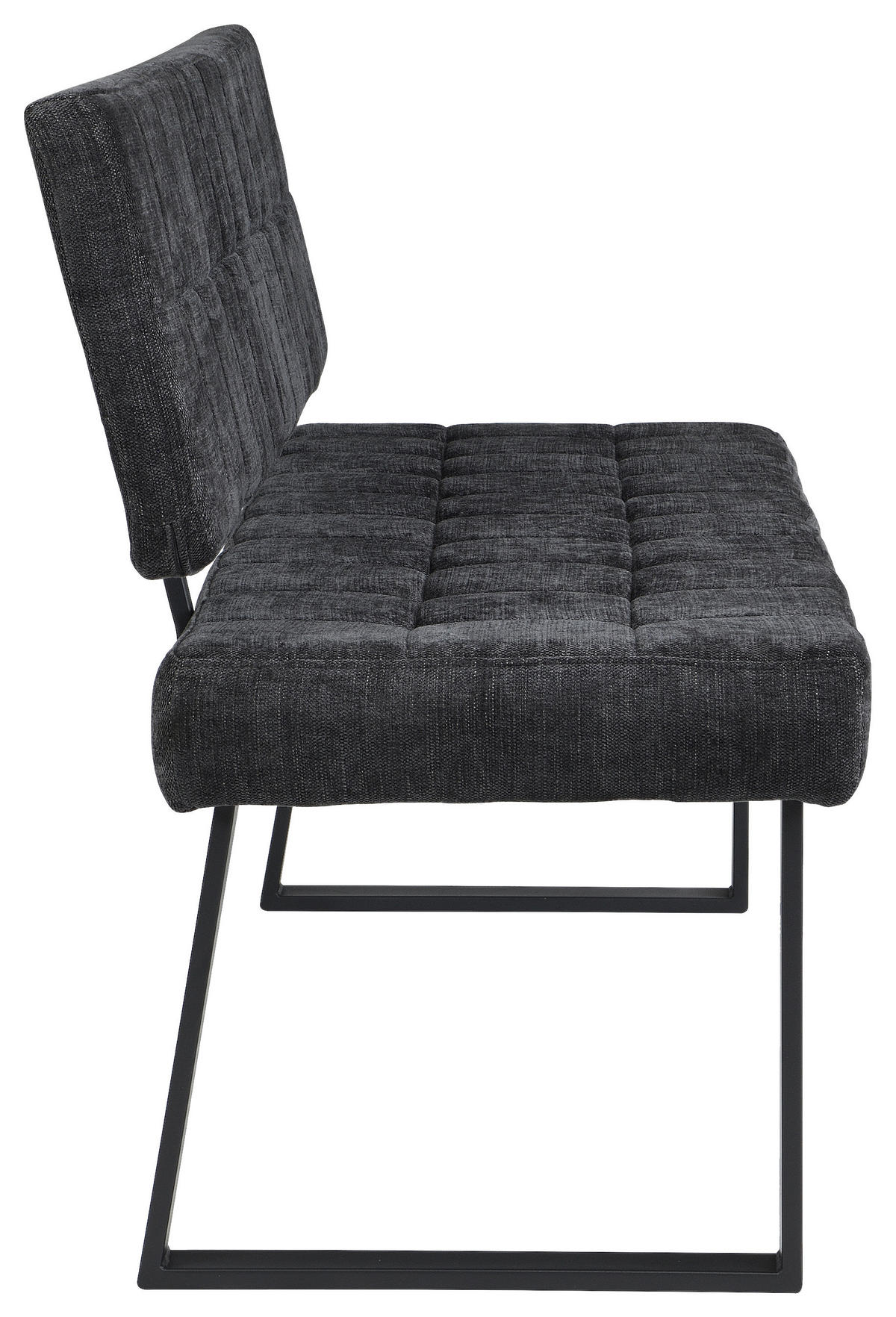 SITZBANK 160/85/56 cm Webstoff Dunkelgrau  - Dunkelgrau/Schwarz, MODERN, Textil/Metall (160/85/56cm) - Livetastic