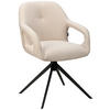 ARMLEHNSTUHL  in Eisen Webstoff  - Beige/Schwarz, Design, Textil/Metall (59,5/85,5/61,5cm) - Novel