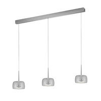 LED-HÄNGELEUCHTE Flute 110/7/200 cm   - Chromfarben, Design, Glas/Kunststoff (110/7/200cm) - Helestra