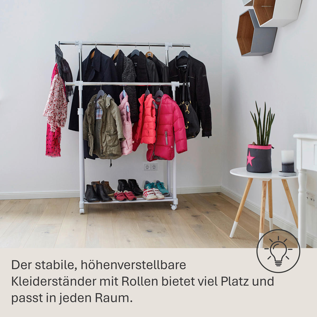 KLEIDERSTÄNDER in Weiß   - Weiß, Basics, Kunststoff/Metall (90-134/44/95-168cm) - Store It
