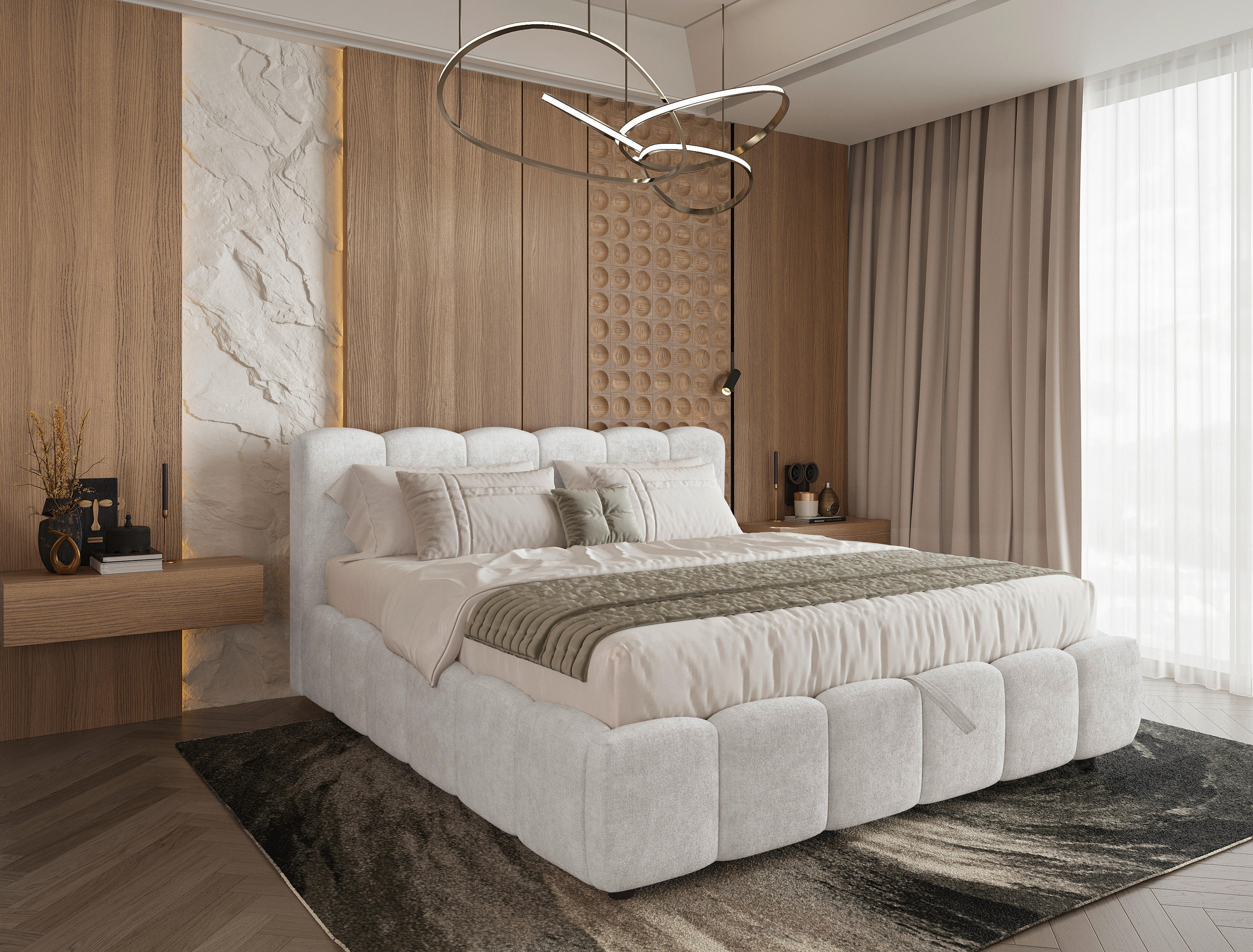 POLSTERBETT 180/200 cm,  in Creme, Lattenrost, Bettkasten,  - Creme/Schwarz, KONVENTIONELL, Holz/Kunststoff (180/200cm) - Boxxx