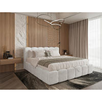 POLSTERBETT 180/200 cm,  in Creme, Lattenrost, Bettkasten,  - Creme/Schwarz, KONVENTIONELL, Holz/Kunststoff (180/200cm) - Boxxx