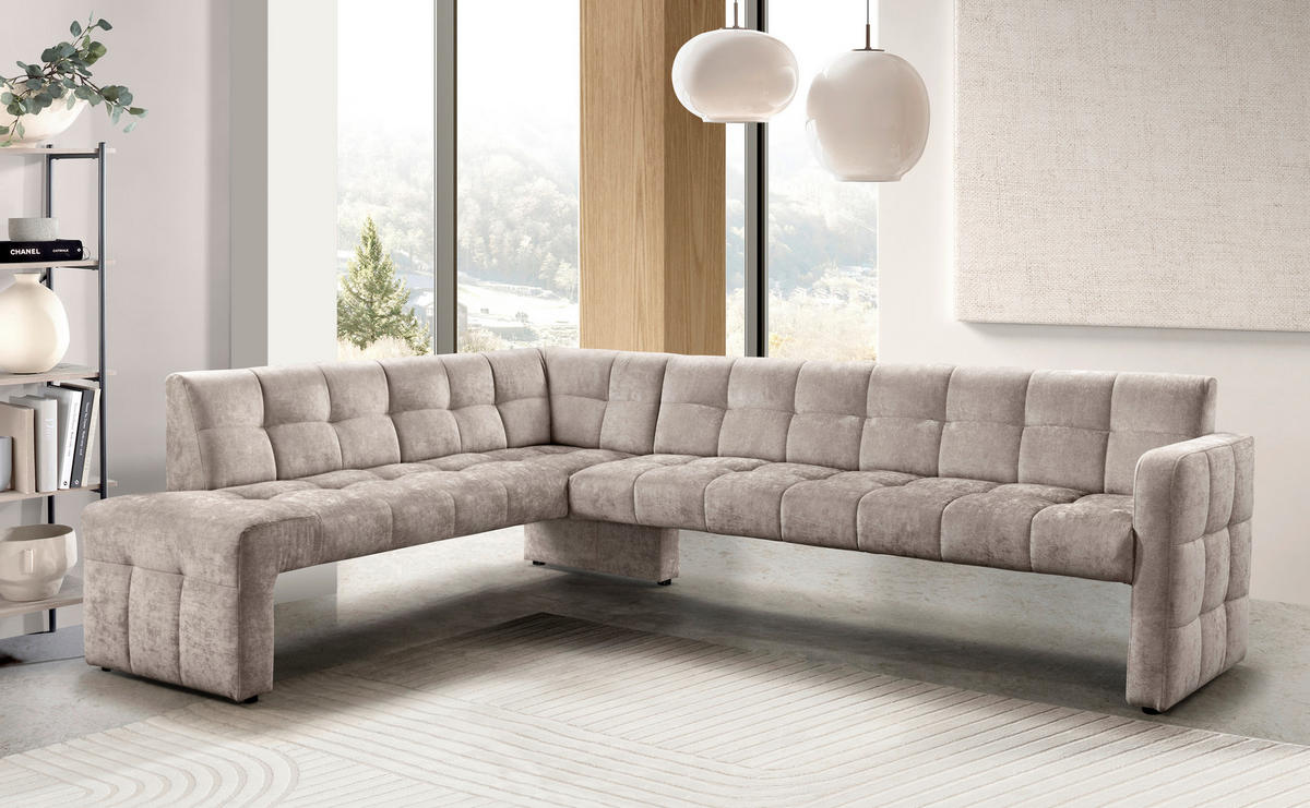 ECKBANK 265/197 cm  in Sandfarben  - Sandfarben/Schwarz, MODERN, Holz/Holzwerkstoff (265/197cm) - Livetastic