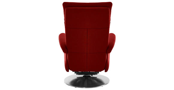 RELAXSESSEL in Leder Rot - Edelstahlfarben/Rot, Design, Leder/Metall (78/112/85cm) - Cantus