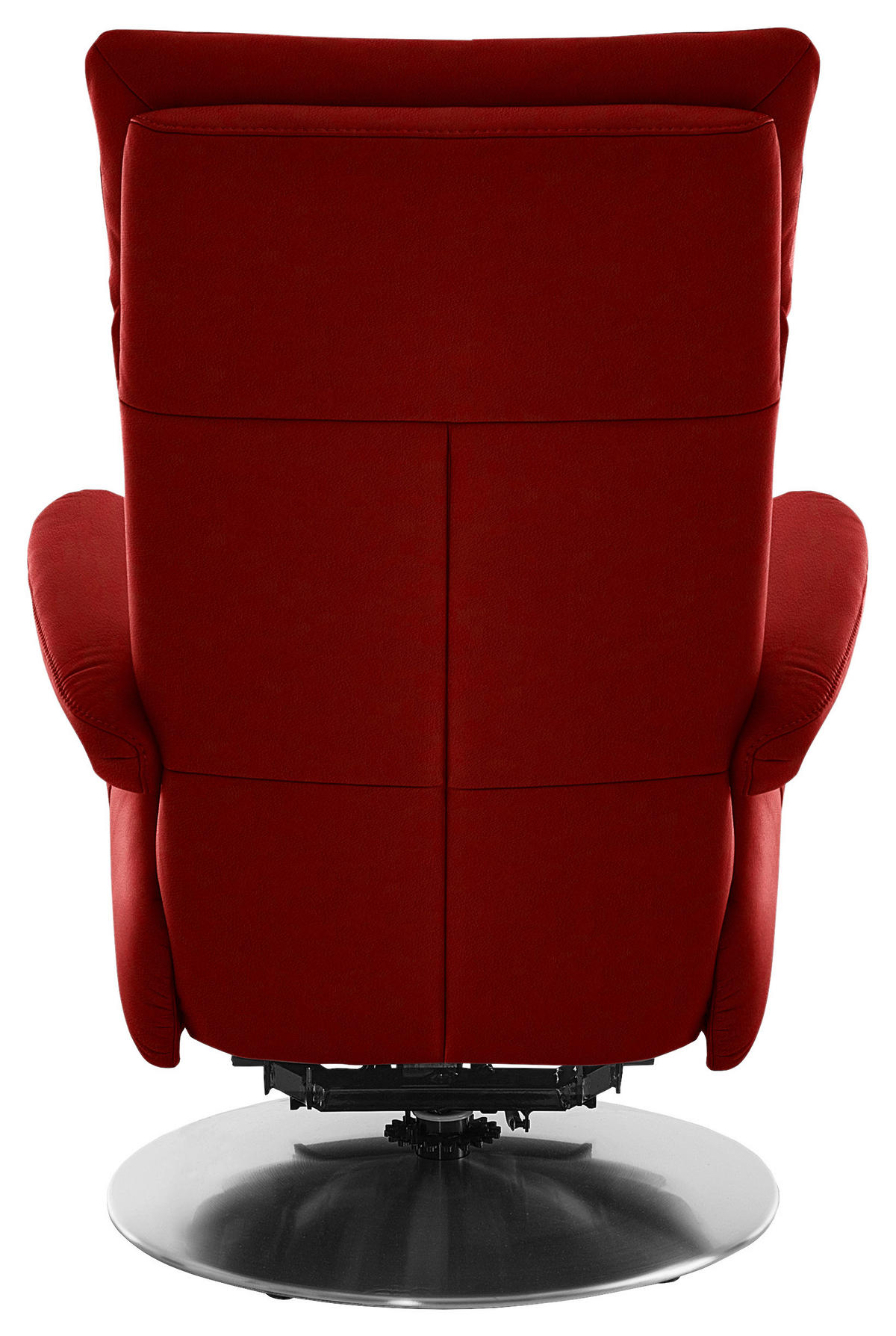 RELAXSESSEL in Leder Rot  - Edelstahlfarben/Rot, Design, Leder/Metall (78/112/85cm) - Cantus