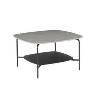 COUCHTISCH in Metall, Glas, Stein 75/75/42 cm  - Schwarz/Grau, Design, Glas/Stein (75/75/42cm) - Carryhome
