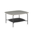 COUCHTISCH in Metall, Glas, Stein 75/75/42 cm  - Schwarz/Grau, Design, Glas/Stein (75/75/42cm) - Carryhome