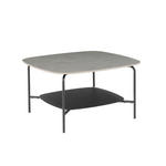 COUCHTISCH in Metall, Glas, Stein 75/75/42 cm  - Schwarz/Grau, Design, Glas/Stein (75/75/42cm) - Carryhome