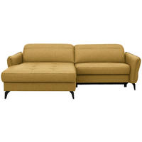 ECKSOFA Flachgewebe Currygelb  - Currygelb/Schwarz, Design, Textil/Metall (175/246cm) - Celina