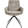 ARMLEHNSTUHL  Stoffauswahl, Typenauswahl, Sitzfläche 360° drehbar, Gestellauswahl Cord  - Sandfarben/Schwarz, Design, Textil/Metall (63/90/69cm) - Johann Jakob