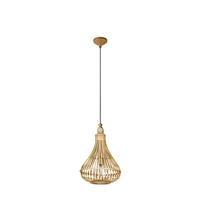 HÄNGELEUCHTE 35/110 cm    - Braun, Natur, Holz/Metall (35/110cm) - Eglo