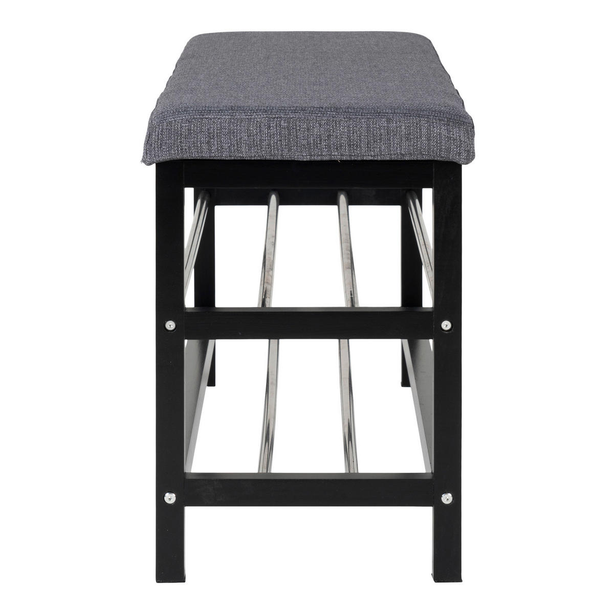 SCHUHBANK Padova  in 100/50/34 cm  - Schwarz/Grau, Design, Holz/Textil (100/50/34cm) - MID.YOU