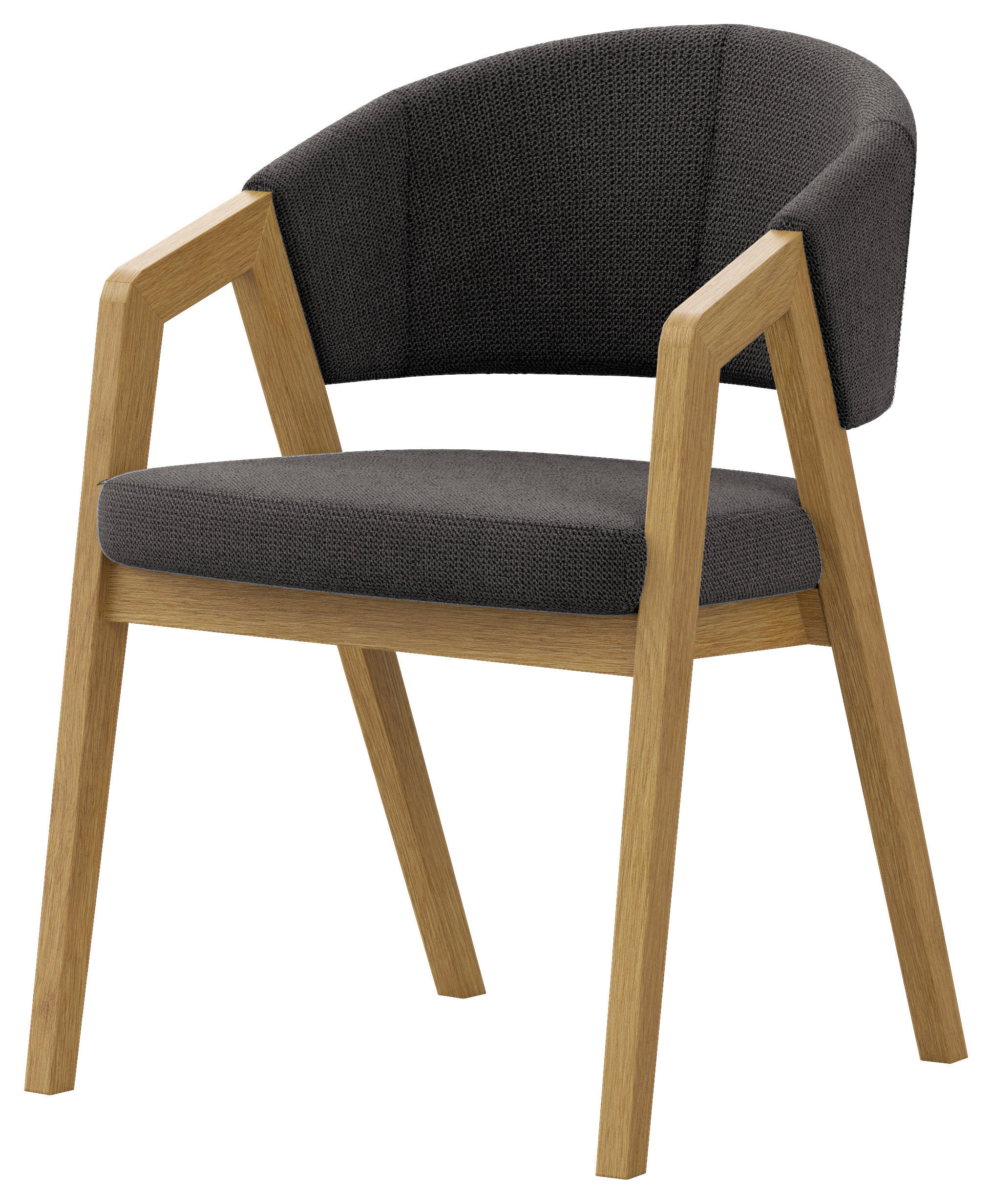 Carryhome Armlehnstuhl Schwarz, Eiche 59x96x60 cm