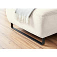 ECKSOFA  in Cord Weiß  180/266 cm  - Schwarz/Weiß, KONVENTIONELL, Textil/Metall (180/266cm) - Hom`in