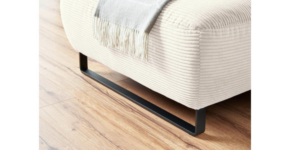 ECKSOFA  in Cord Weiß  180/266 cm  - Schwarz/Weiß, KONVENTIONELL, Textil/Metall (180/266cm) - Hom`in