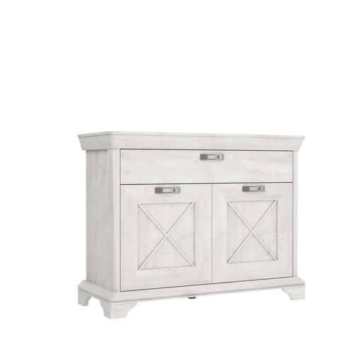 SIDEBOARD  in 123,3/95,9/48,2 cm  - Silberfarben/Weiß, ROMANTIK / LANDHAUS, Holzwerkstoff/Kunststoff (123,3/95,9/48,2cm) - MID.YOU
