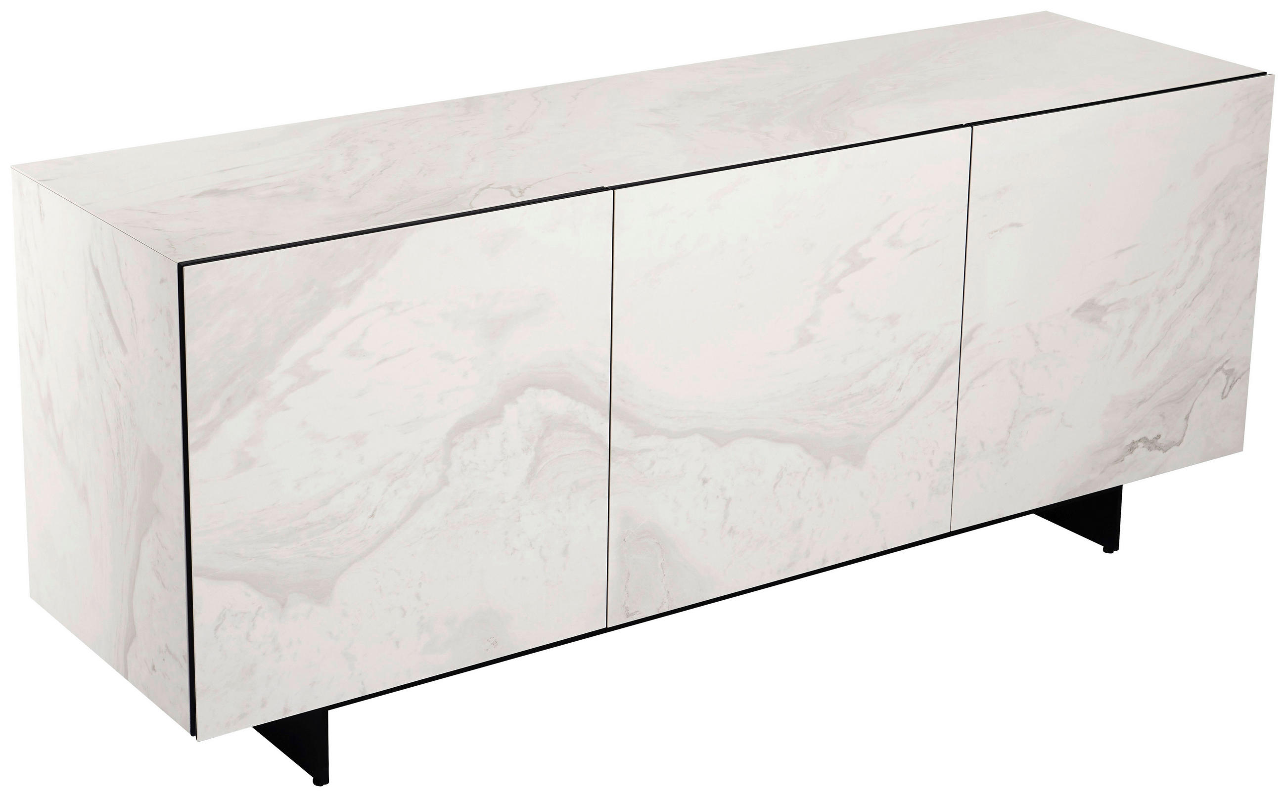 SIDEBOARD  180/75/50 cm 1 Schublade(n)  - Schwarz/Weiß, Design, Keramik/Holzwerkstoff (180/75/50cm) - Belluti