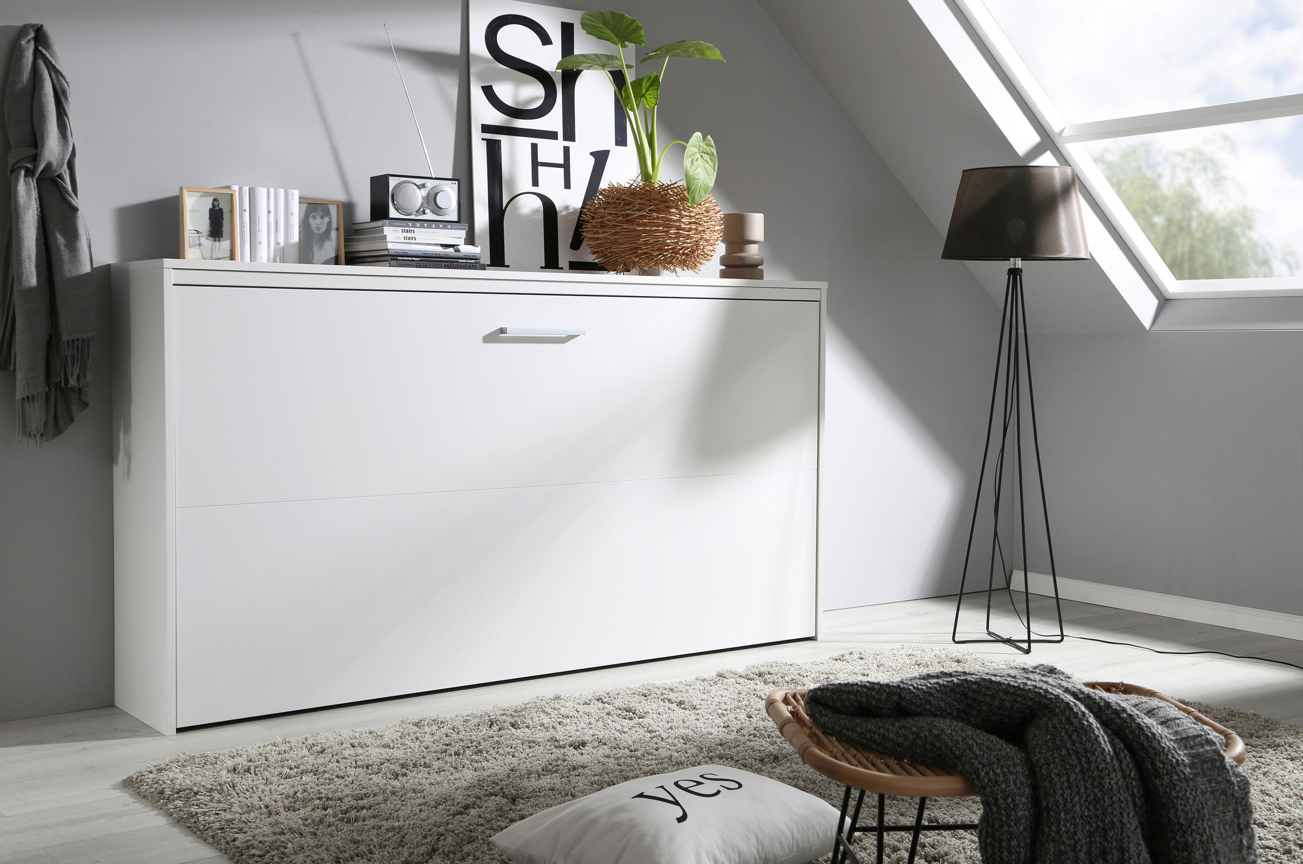 KLAPPBETT 90/200 cm  in Weiß  - Dunkelgrau/Weiß, Design, Holz/Metall (90/200cm) - Xora