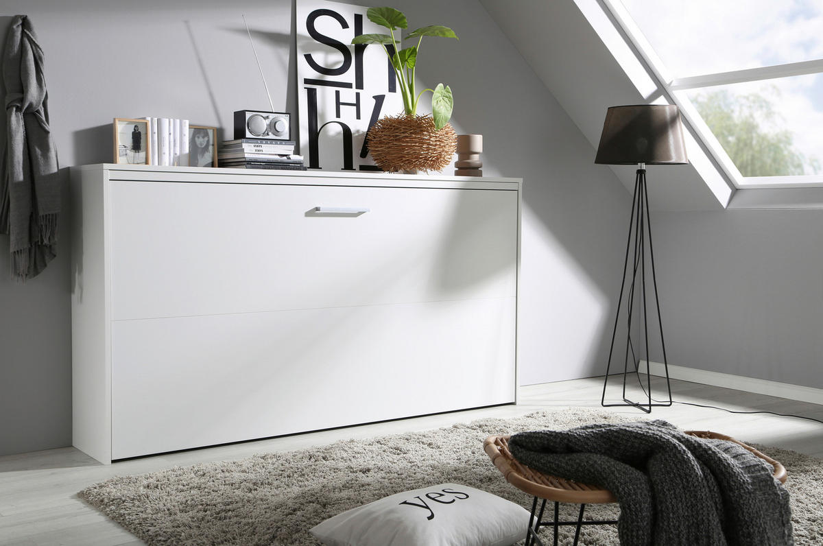 KLAPPBETT 90/200 cm Weiss  - Weiss/Dunkelgrau, Design, Holz/Holzwerkstoff (90/200cm) - Xora