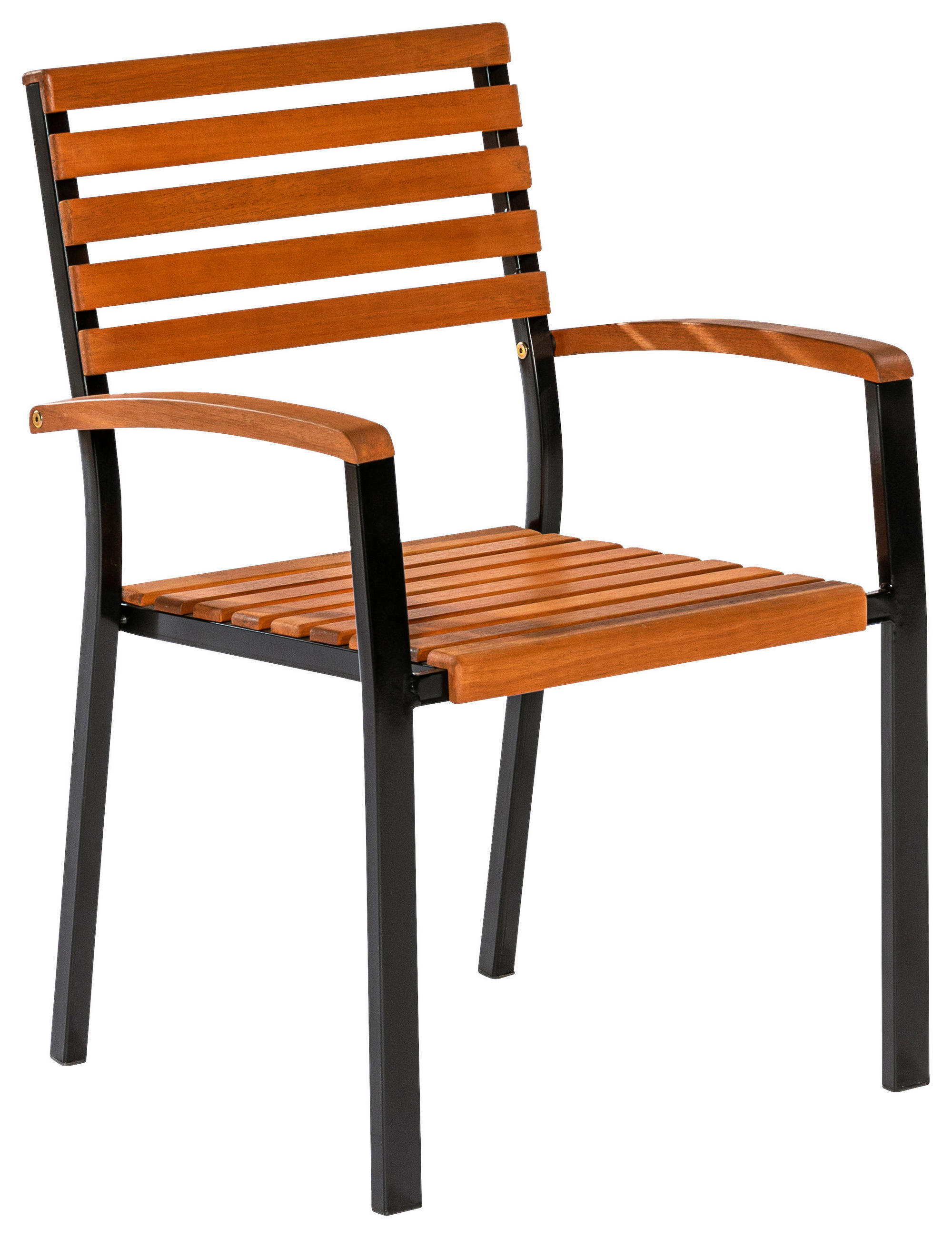 STAPELSESSEL Eukalyptusholz Stahl Graphitfarben, Naturfarben  - Graphitfarben/Naturfarben, KONVENTIONELL, Holz/Metall (59,5/86,5/54cm) - Gardenson