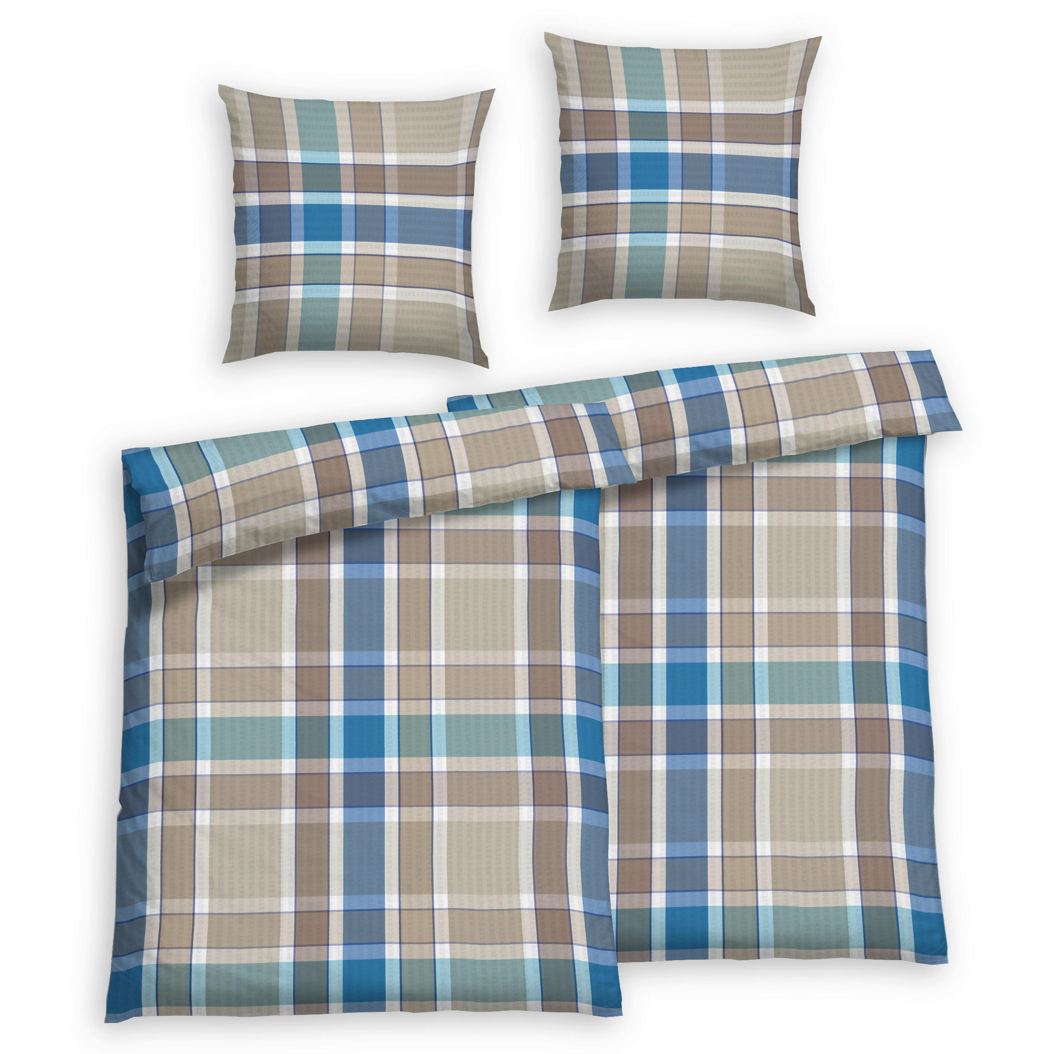 BETTWÄSCHE 4-teilig Seersucker 135/200 cm  - Dunkelblau, Basics, Textil (135/200cm) - Florella