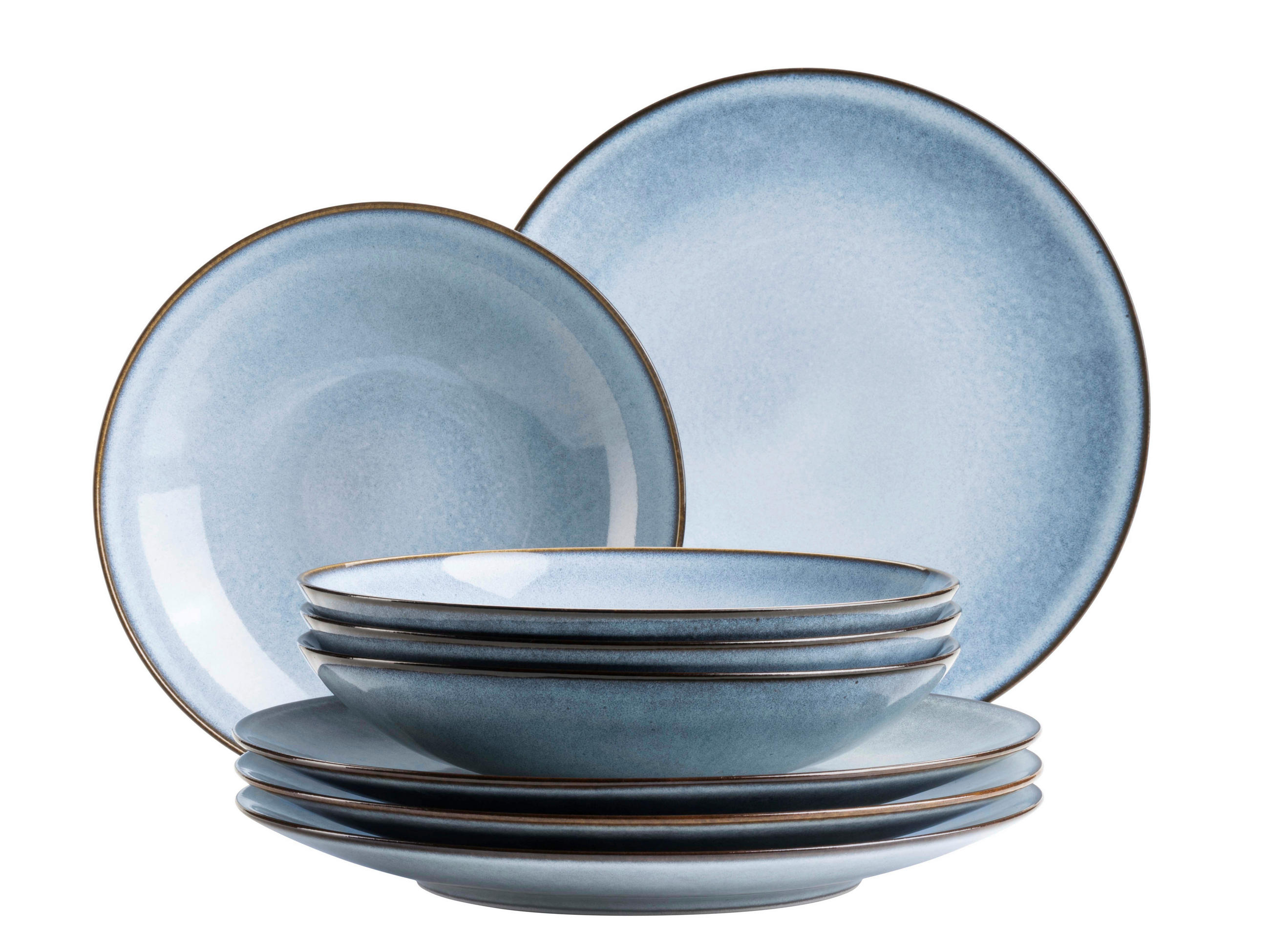 TAFELSERVICE SMOKY'S Blau 8-teilig 4 Personen  - Blau, Basics, Keramik - Mäser
