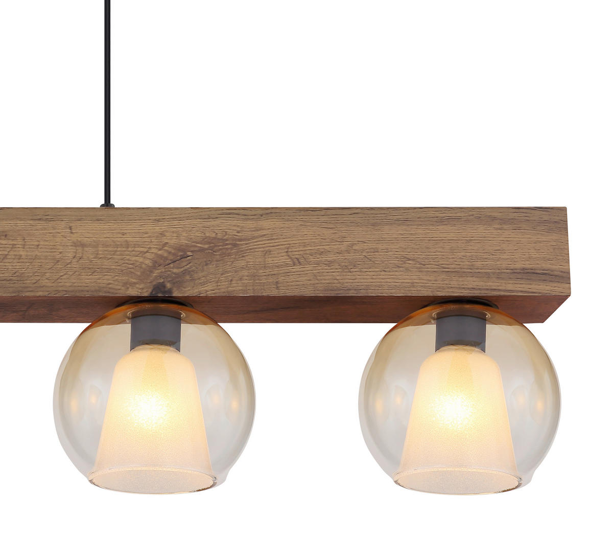 HÄNGELEUCHTE 100/18/120 cm  - Klar/Dunkelbraun, Basics, Glas/Holzwerkstoff (100/18/120cm) - Globo