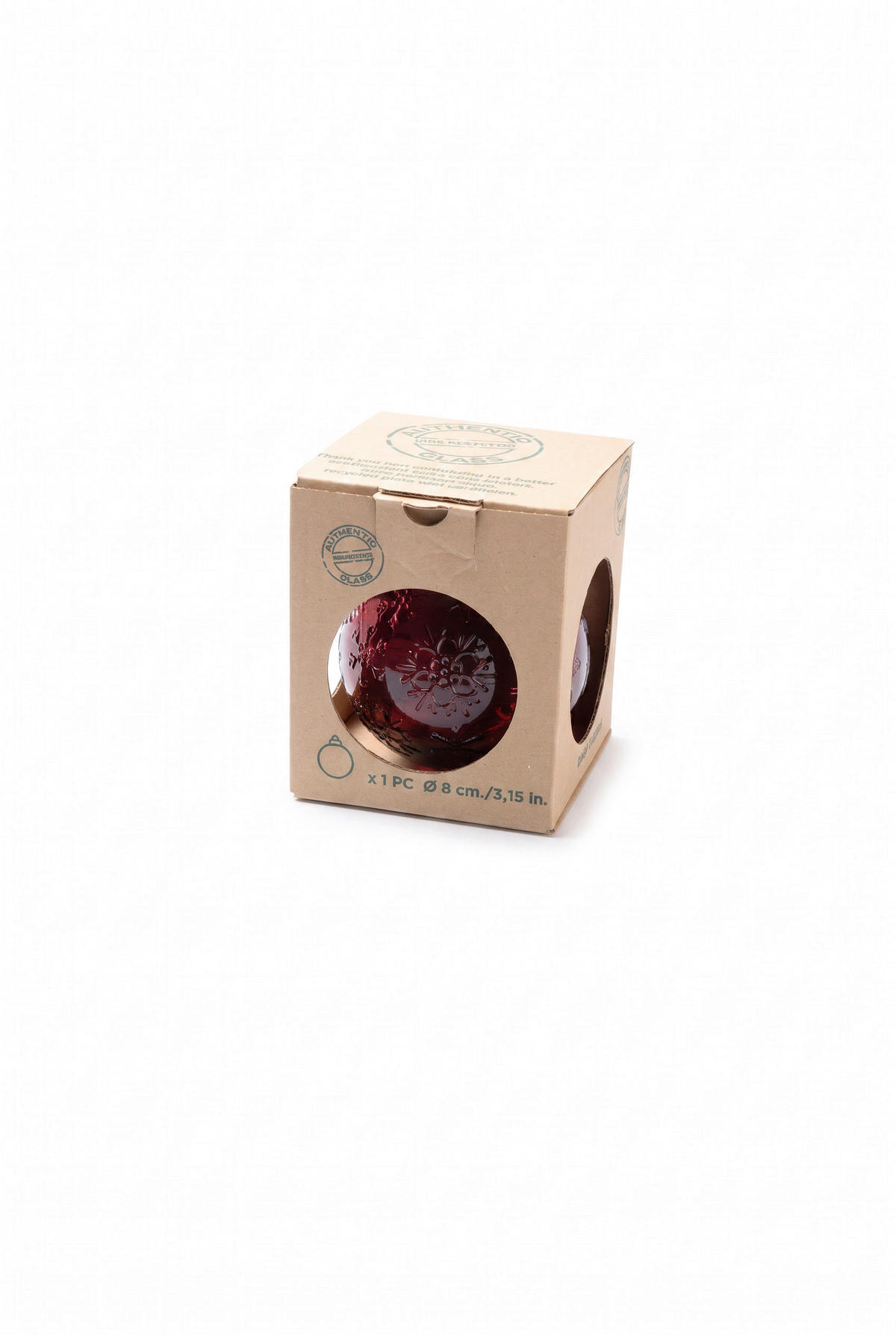CHRISTBAUMKUGEL 8 cm Winter 2026  - Dunkelrot, Basics, Glas (8cm) - FYNCH-HATTON