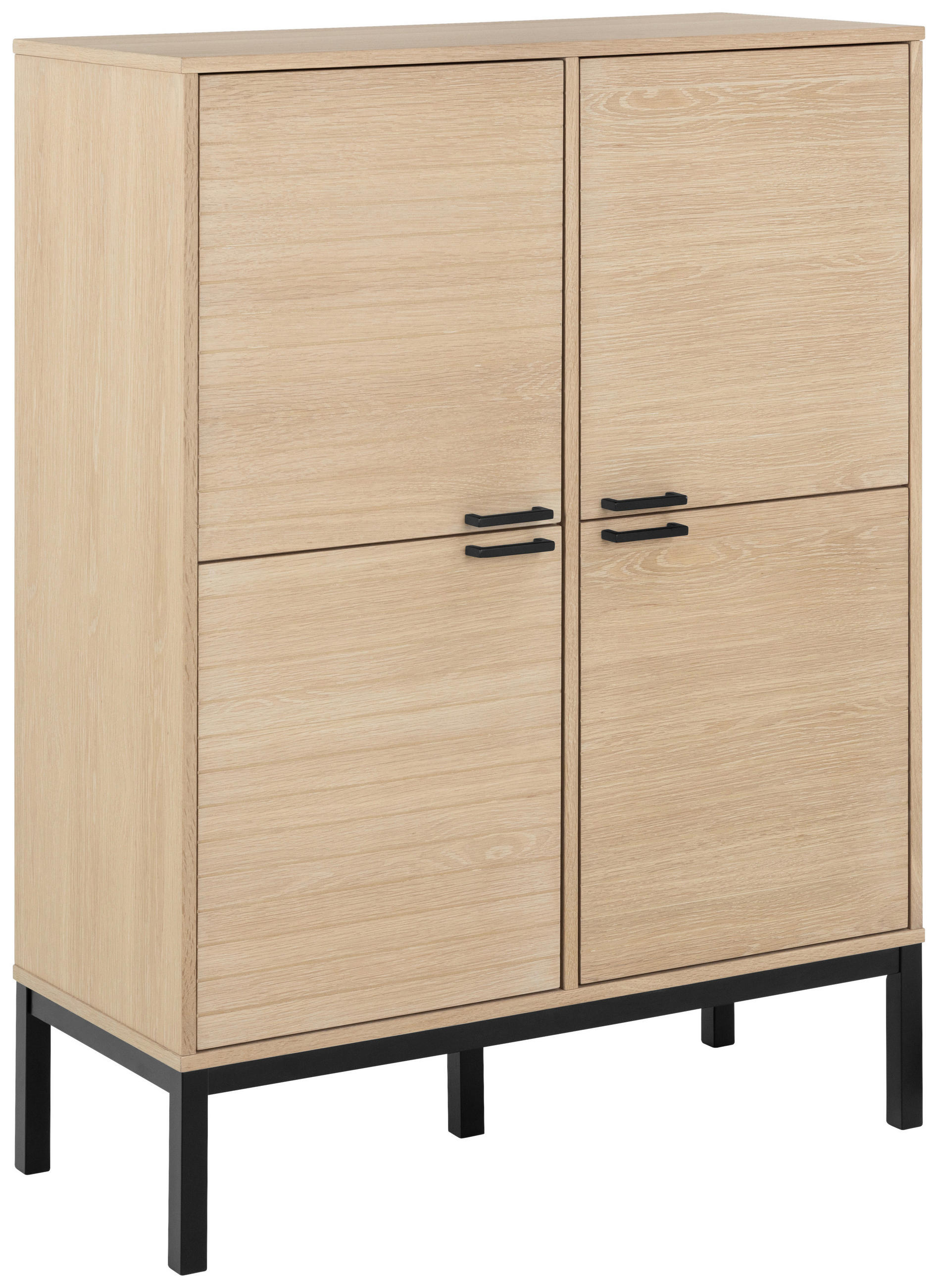 XXXLutz Highboard Kensington Schwarz, Eiche 91x120x40 cm